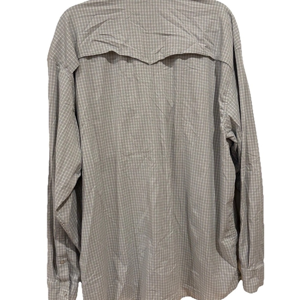 Poncho Mens XXL Regular Fit plaid Western Pearl Snap Shirt Up Long Sleeve - Picture 3 of 7